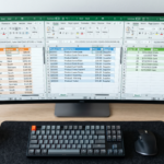 XLOOKUP vs VLOOKUP in Excel comparison + INDEX MATCH - three formula options shown side by side in a spreadsheet on a computer screen
