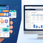 Power Apps specialist comparing Canvas Apps and Model-Driven Apps on a split-screen dashboard interface