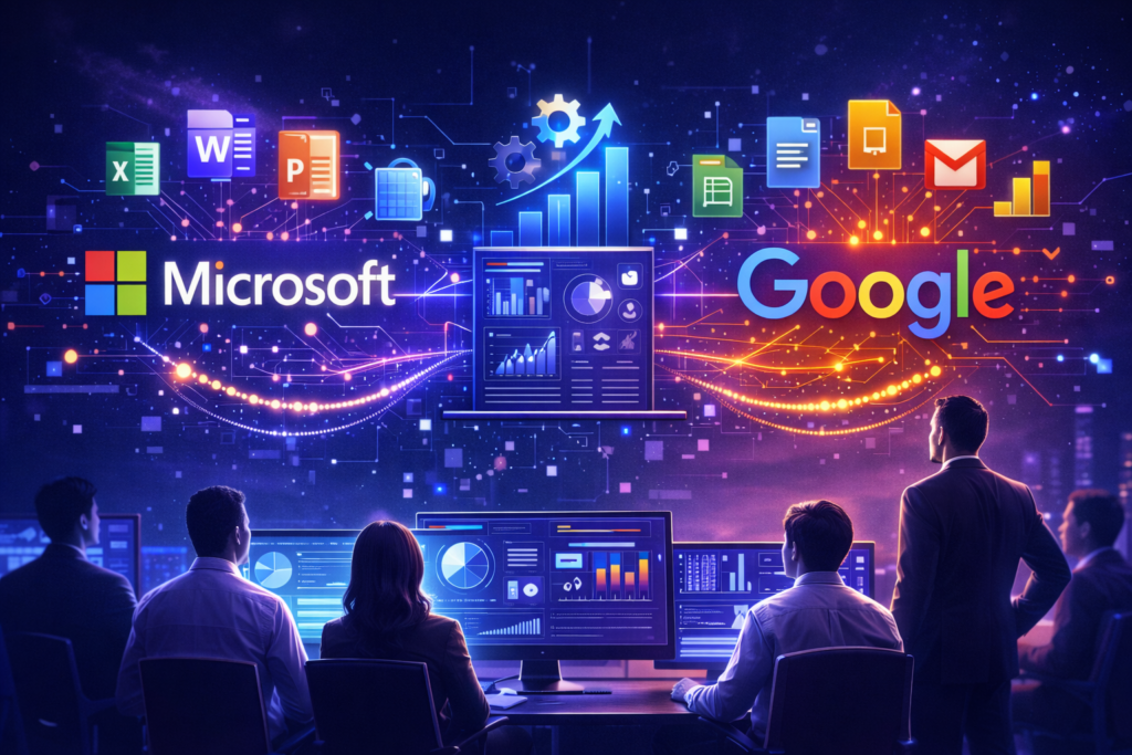 automação de processos com microsoft e google