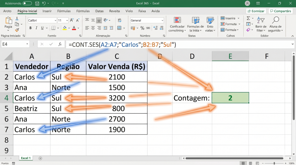 CONT.SES substituindo o CONT.SE