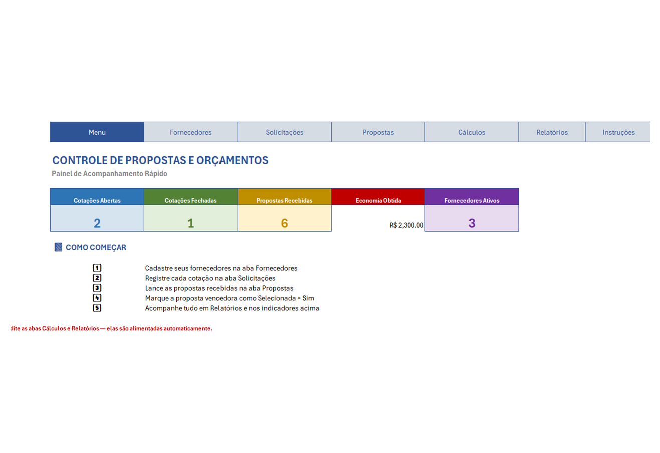 Propostas e Orçamentos — tela 1